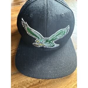 Reebok Philadelphia Eagles Retro Throwback Logo Baseball Hat Cap Black